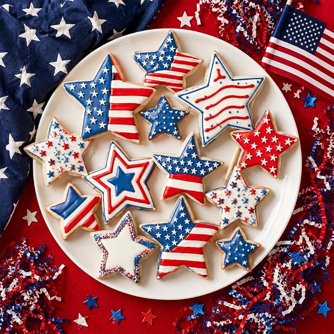 Star Cookie Cutters, 3D Christmas Tree Cookie Cutter Set, 5Pcs Stainless Steel Five-Pointed Shaped Cutter Biscuit Molds Cake Cheese Fruit Cutter for DIY Holiday Home Baking Kit Birthday Party Supplies