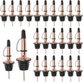 Pafusen 24 Pack Liquor Bottle Pourers, Liquor Pour Spout for Liquor Bottles, Stainless Steel Olive oil Dispenser Spout, Alcohol Pourer Dust Caps Covers Fixed, Rose Gold