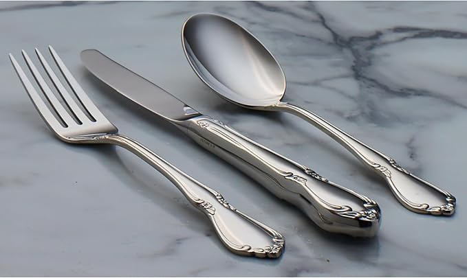 Oneida Chateau 5-Piece 18/10 Silverware Set for 1, Flatware | mirror finish, dishwasher safe | includes knives, forks, and spoons | cutlery set for kitchen and dining