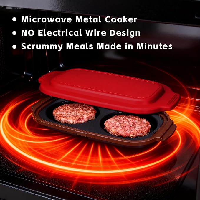 Quick-Heat Microwave Egg Cooker, Portable Poacher/Fryer Egg, Egg Cooker for Breakfast Sandwiches Maker for 2 Eggs, for Kitchen, Travel, Gifts Dishwasher-Safe (red)
