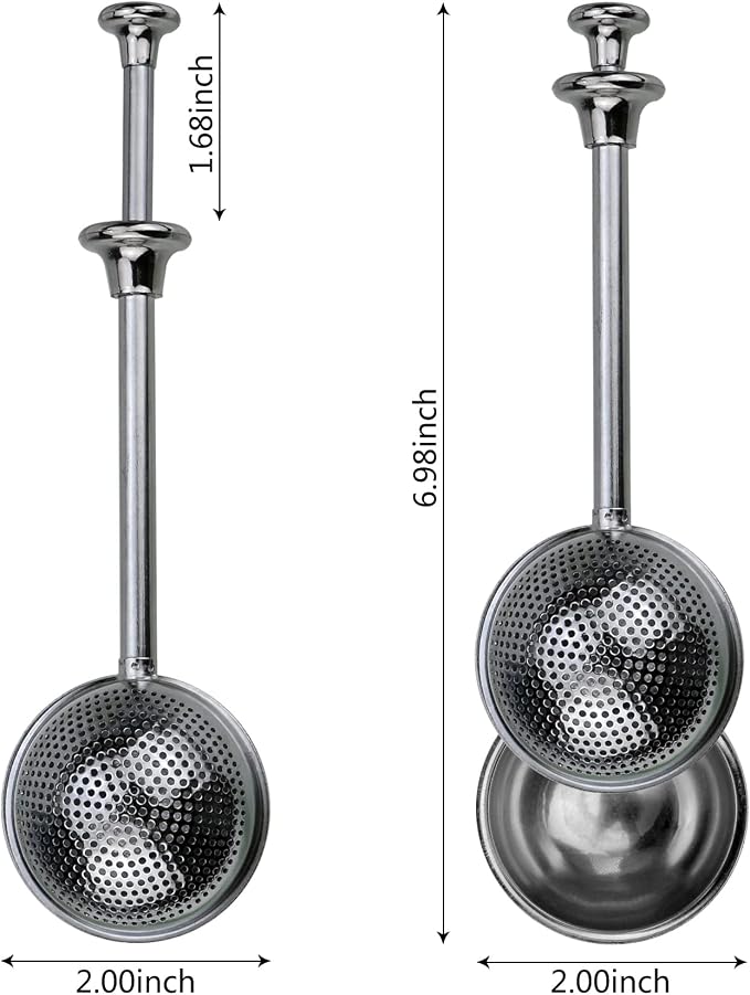 Powder Sugar Shaker Sifter Duster Baker's Dusting Wand Dispenser for Flour Spices Sugar Tea Strainer Steeper Tea Balls for Loose Tea