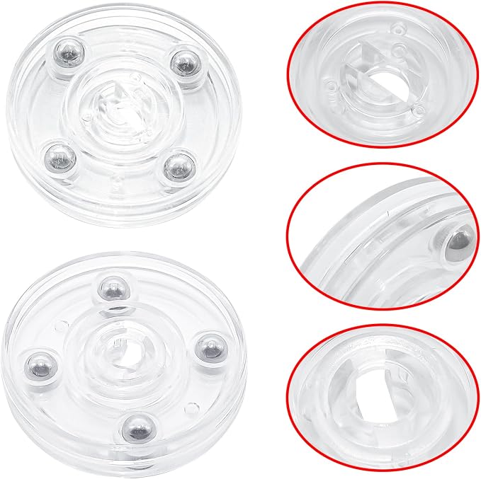 4Pcs Clear Acrylic Lazy Susan 2 Inch Turntable Organizer Bearings | Mini Lazy Susan, Small Lazy Susan Turntable, 360° Rotating Swivel Plate for Spice Rack, Cosmetic, Cake, Pantry, DIY Display