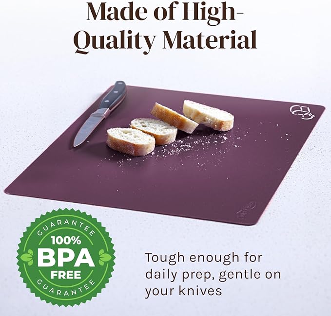 Extra Thick Pastel Flexible Plastic Cutting Board Mats with Food Icons & EZ-Grip Waffle Back, (Set of 6) Dishwasher Safe. Cutting Boards for Kitchen, Cutting Mat, Plastic Cutting Boards Cooler Kitchen