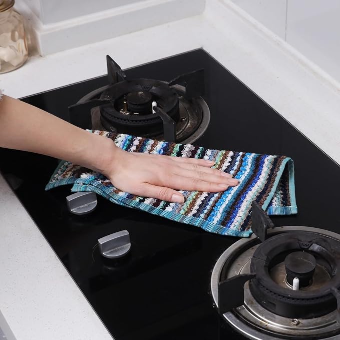 Kitchen Dish Cloths for Washing Dishes, 100% Cotton Dishcloths | High Absorbent, for Cleaning Drying Wiping, Dish Rags, Quick Dry, Kitchen Wash cloths 12x12 Inches