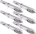 HINMAY Mini Stainless Steel Food Tongs with Silding Rings 7-Inch, Set of 6 | Small Clam Shell Service Tongs for Serving Appetizers, Desserts, Salads, Barbecue and Cooking (Silver)