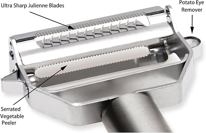 Vegetable Peeler,Potato Peeler,Carrot and Fruit Peeler,Ultra Sharp Dual Julienne Peeler Grater,Stainless Steel Dual Apple Peelers for Kitchen