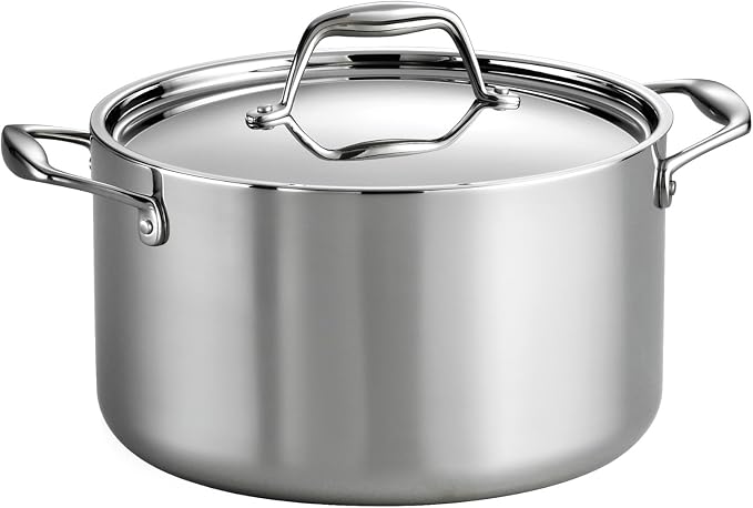Tramontina Signature Tri-Ply Clad Stainless Steel 6-Quart Sauce Pot | Induction-Ready, Dishwasher-Safe, NSF-Certified, Made in Brazil