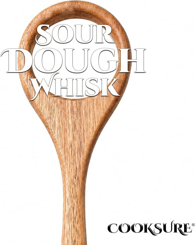 Danish Dough Whisk for Sourdough Bread – 13 Inch Bread Whisk with Wooden Handle – Smoothly Sturdy for Heavy Dough Baking, Swedish Dough Whisk Tool