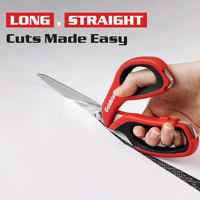 Goldblatt 2PCS Heavy Duty Scissors, Multipurpose Shop Scissors | Stainless Steel Blade and Comfortable Handle, Easy Cutting Cardboard, Wires, Leather, Fabric