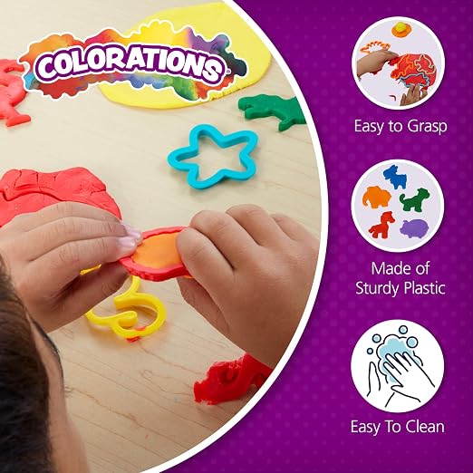 Colorations Assorted Dough Cutter Set, 41 Pieces, Ages 3+, Pre-K | Sensory Play Accessories & Tools, Classroom Essentials