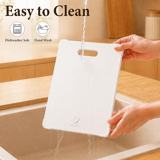 12x8 White Tempered Glass Small Cutting Board for Kitchen Countertop | Non-Slip Corner Guards, Shatter-Resistant, Heat Resistant Non-Toxic Board