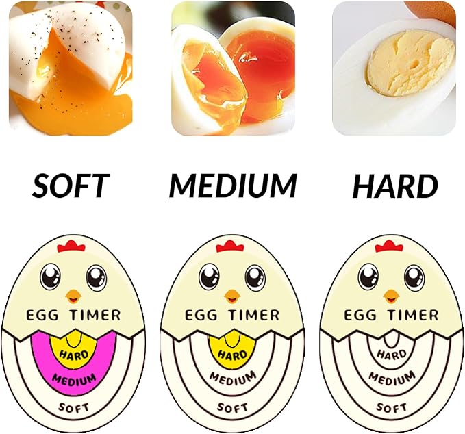 Lasubst Egg Timer for Boiling Eggs that Changes Color When Done, 2 Orange