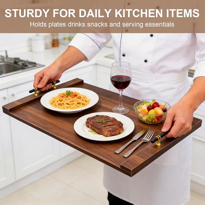 Noodle Board Stove Cover w/Handles, for Gas & Electric Stoves | Expands counter space, multi-use sink cover & tray, farmhouse decor, anti-crack build, for home kitchens & RVs