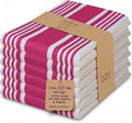 Urban Villa Kitchen Towels Cotton Dish Towel 20”x30” (Set of 6) Fuchsia White