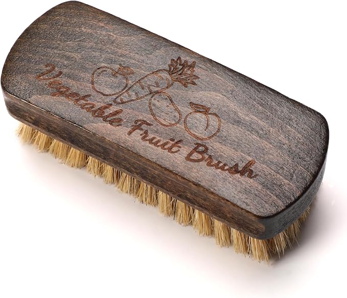 Vegetable Scrubber, Veggie Fruit Potato Brush for Food | Firm Bristles, Wood Veggie Wash Scrubber, Carrot Cucumber Corn Tableware Cleaning, Kitchens Camping Brush Tool
