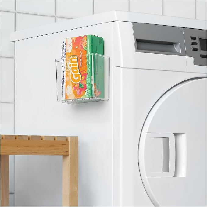 iDesign Adhesive Organizer Bin - Clear | Damage-Free Hanging, For Kitchen, For Bathroom, For Office