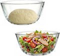 2 Pack 9" Deep Mixing Bowls Glass Salad Bowl Round Glass Serving Bowls for Cooking Baking Prepping 2.7L/91OZ
