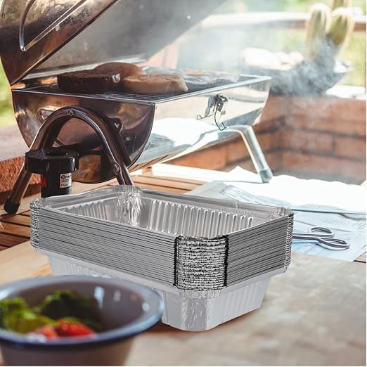 Waytiffer 20Pack Drip Pans Compatible with Weber Grills Spirit Gas Grills, Q Grills, Genesis and Genesis II LX 200 300 Series,Disposable Aluminum Foil BBQ Grease Trays, 8.5 x 6 Inch