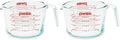 Pyrex 4-Cup Glass Measuring Cup For Baking and Cooking, Dishwasher, Freezer, Microwave, and Preheated Oven Safe, Essential Kitchen Tools (Pack of 2)