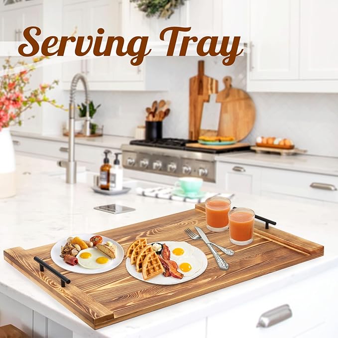 30"x22" Noodle Board Stove Cover for Electric & Gas Stoves, Cabonized Pine Wood Ranges Stovetop Cover for Extra Counter Space, Also Sink Cover & Serving Tray