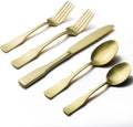 Alata Kate Champagne Gold Satin 20-Piece Silverware Set, Service for 4, Stainless Steel Flatware Set, Matte Polished Cutlery Set, Dishwasher Safe