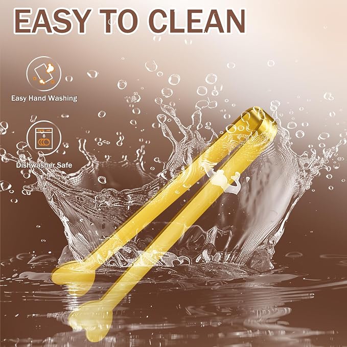 8 PCS Gold Mini Serving Tongs, 4.88 Inch Small Metal Kitchen Charcuterie Tongs, Stainless Steel Sugar Cube Ice Tong for Coffee Bar, Tea Party, Desserts Party, Ice Bucket and Sugar