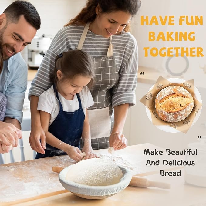 5QT Dutch Oven for Sourdough Bread Baking, Cast Iron Bread Pan with Lid | Multi-Functional Dutch Oven With Banneton Bread Proofing Basket & Baking Supplies, Cast Iron Bread Pan With Lid