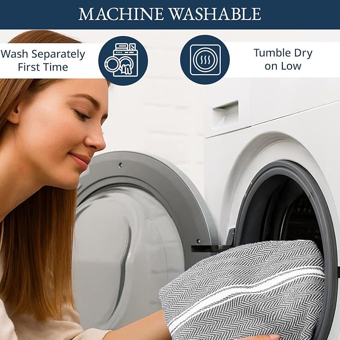 LANE LINEN 100% Cotton Kitchen Towels Set - 6 Pack Kitchen Dish Towels, Soft & Durable Size 14"x25", Good for Polishing Silverware, Cleaning Ceramic Countertops, Machine Washable - Grey Chambray