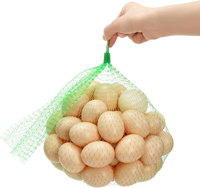 Hedume 400 Pcs Mesh Nylon Netting with Loop Style Closures, 13.8-23.6 Inch 4 Sizes Reusable Produce Mesh Bags, Expandable Plastic Produce Bags for Fruit, Seafood, Crab, Garlic, Egg