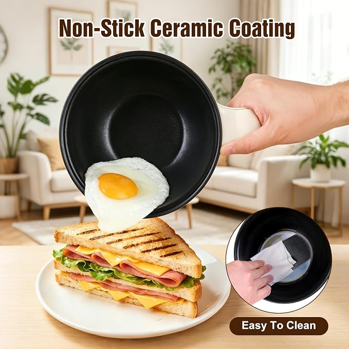 Electric Hot Pot with Steamer, 1.8L Mini Portable Hot Pot with 300W&600W Dual Power for Egg Ramen Oatmeal Soup Noodles, Overheat Protection for College Dorm Room Essential