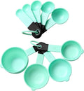 Spring Chef Magnetic Measuring Cups and Spoons Set of 9 - Mint | for Dry & Liquid Ingredients - Food Safe & BPA Free - Nesting Design - Dishwasher Safe