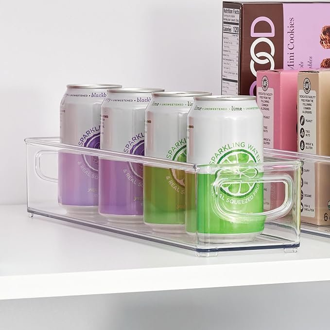 iDesign Slim Clear Plastic Storage Bin Organizer, Extra Long Narrow | Stackable, For Kitchen and Pantry