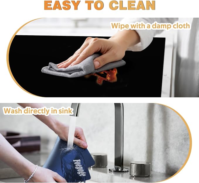 49.2" x 15.7" Large Silicone Mat for Kitchen Counter Protector, Cuttable | Silicon Countertop Protector Mat Heat Resistant Mats for Countertop, Cut to Fit Placemat Ship Roll by Foepoge, Black
