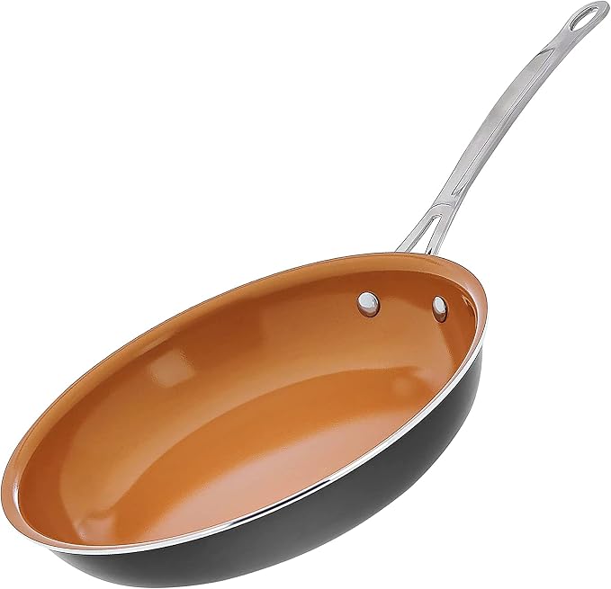 Gotham Steel 11 Inch Non Stick Frying Pan Nonstick Pan with Ceramic Copper Coating for Long Lasting Nonstick Frying Pan Skillet for Cooking with Stay Cool Handle, Oven/Dishwasher Safe, Non Toxic