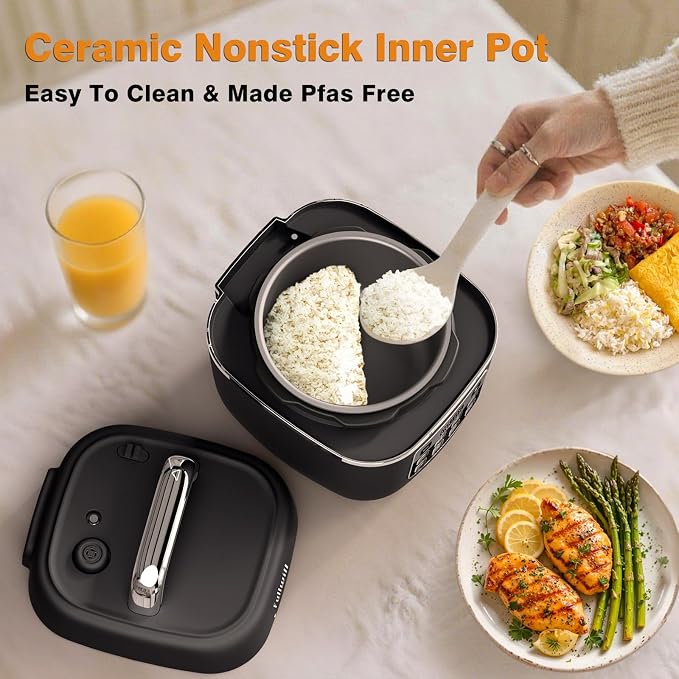Fullwill Electric Pressure Cooker Lite, Slow Cooker, Rice, Sauté, Warmer, Olla de Presion Nonstick Pot 3 Quarts