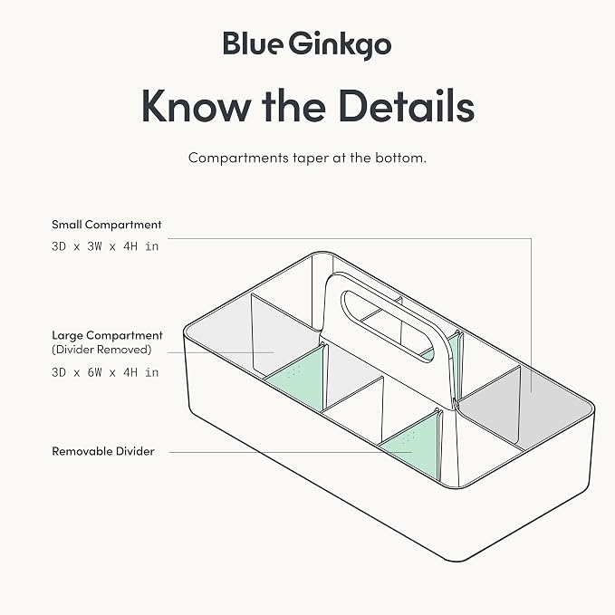 BLUE GINKGO Stackable Organizer Caddy, Long, Pink, Made in Korea | Portable. Adjustable. Home, Office & School Storage.