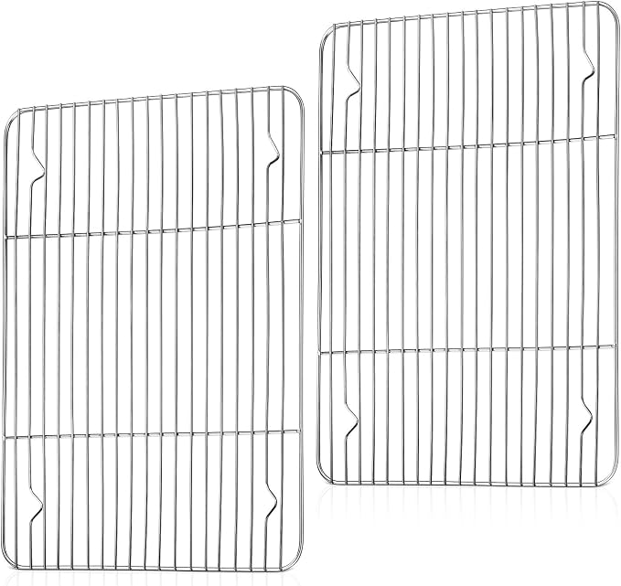 TeamFar Cooling Rack, 15.3” x 11.1” Stainless Steel Wire Baking Rack, 2PCS | for Cooking Roasting Grilling, Fit for Oven Pan, Oven & Dishwasher Safe, Non-toxic & Heavy-Duty