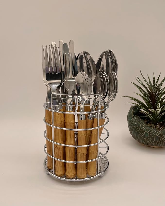 Gypsy Color Beyond Bamboo Stainless Steel Flatware Collection, Set of 16