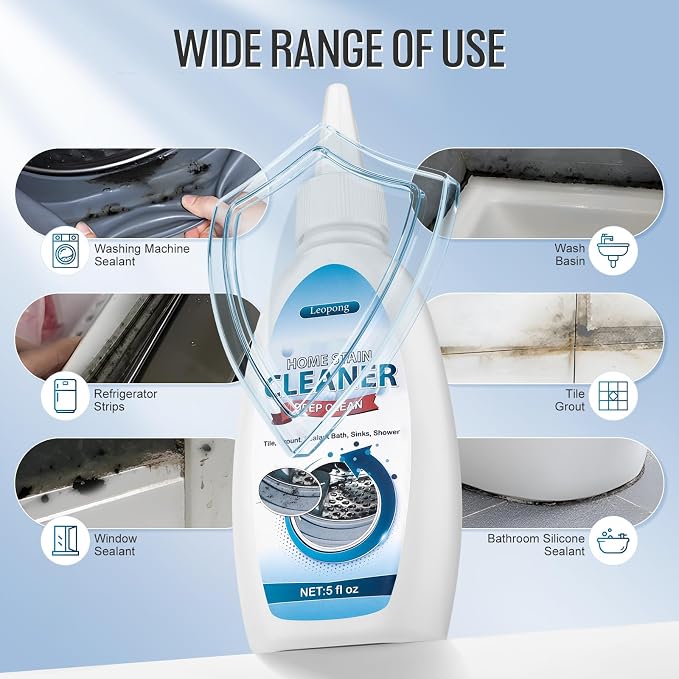 Leopong Cleaner Gel for Washer, Fridge Seal, Shower & Tile, 10 fl oz | Deep cleaning formula | Reaches narrow gaps and corners | Multi-surface household use | Easy application design