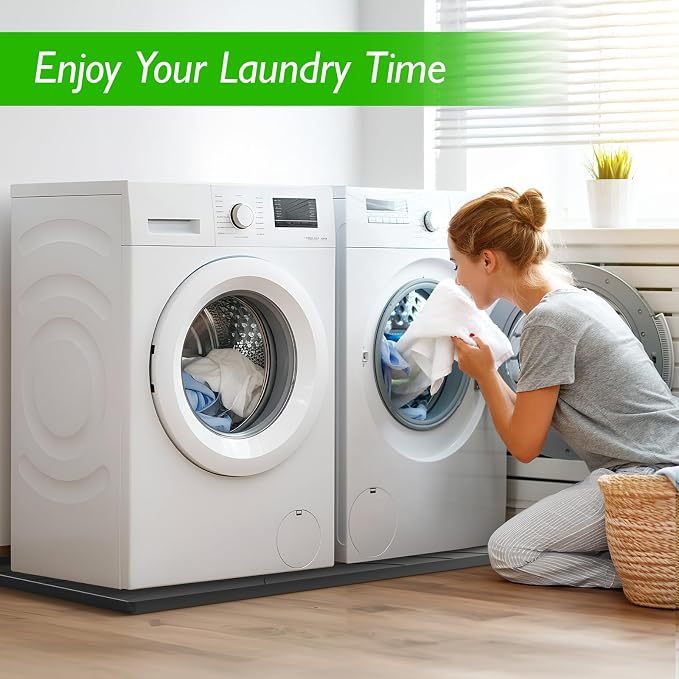 Washing Machine Drain Pan Silicone mat – 54x26.5 Inch Non-Slip Waterproof Washer Drip Tray, Anti-Vibration Soft Mat for Under Dryer or Washer, Floor Leak Protector for Laundry Room