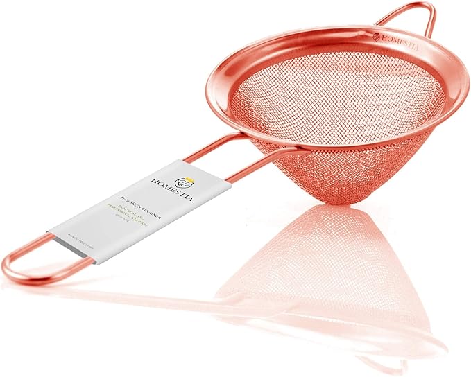 Homestia 304 Stainless Steel Fine Mesh Strainer, Sieve Sifter For Tea, Rose | 3.3'' Kitchen Small Strainer Fine Mesh, Cone Cocktail Strainer, Bar Strainer for Food, Rice, Fruits, Juicing, Drinks, Coffee