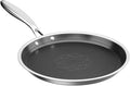 COOKER KING 9.5-inch Non-Stick Griddle, Crepe Pan for Pancakes, Tortillas | Non-Toxic Coating Comal, Dishwasher & Oven Safe, Induction Ready, Stay-Cool Handle, 3-Ply Clad Stainless Steel for Fast Heat