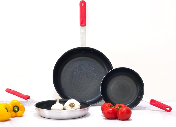 Winco 8" Aluminum Fry Pan/Skillet, Stay Cool Handle, Non-Stick Finish | Stay cool handle, Great for Sauteing, Searing, Frying and Restaurant Kitchens