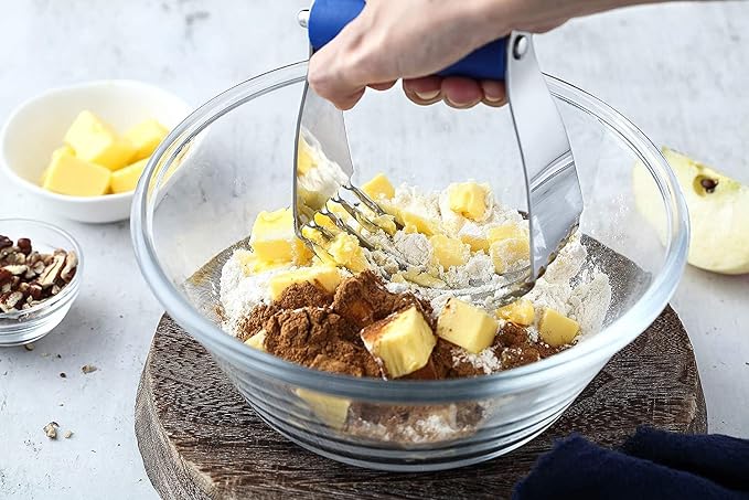 Spring Chef Medium Dough Blender Hand Tool, Durable Pastry Cutter, Sapphire | Heavy Duty Dough Mixer w/ Stainless Steel Blades, Professional Pastry Blender for Easy Mixing, Dishwasher Safe