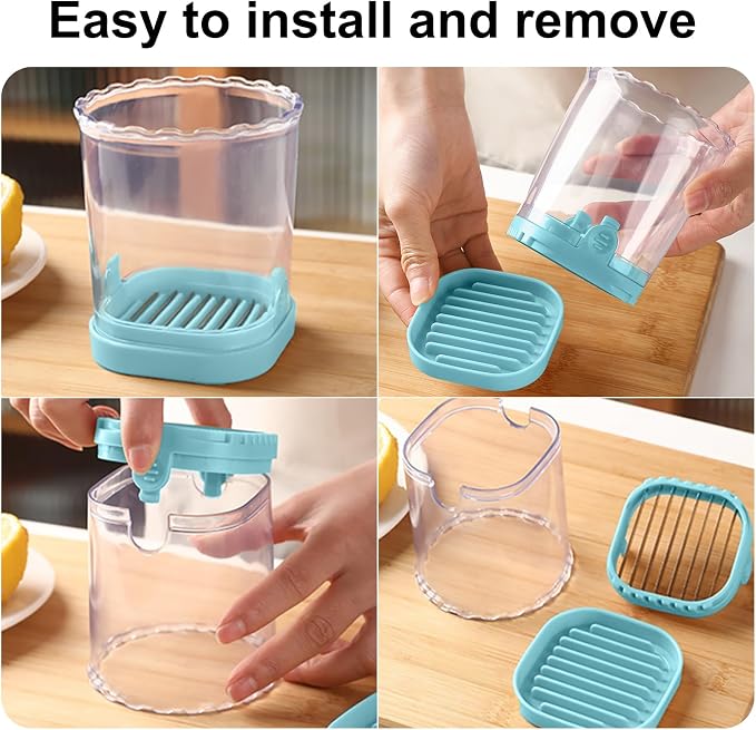 Fruit Slicer Cup: Strawberry Slicer, Strawberries Cutter Cup, Speed Cutter for Banana Grape Egg Kitchen Portable Slicing Tool(Light Blue)