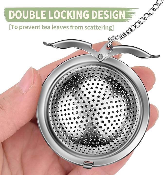 2Pack 304 Stainless Steel Tea Strainers for Loose Tea Infuser Ball, ASWETMEL Tea Ball for Loose Leaf Tea, Tea Holder Loose Leaf Tea Steeper, Tea Diffuser for Chamomile, Black Tea, Herbal & Spices