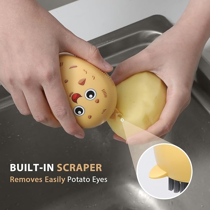 Lumkew Vegetable Potato Scrubber Brush for Food | Produce Brushes for Fruits and Veggie Washing Potatoes Scrub Cleaner Fun Kitchen Gadgets