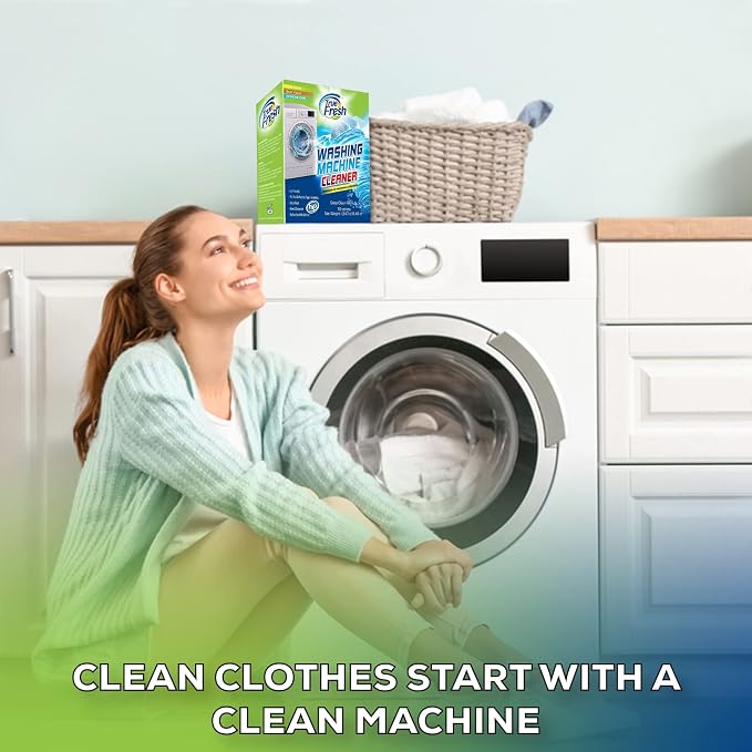True Fresh Washing Machine Cleaner Descaler 15 Pack Tablets, Deep Cleaning Deodorizer for HE Front & Top Load Washers, Eliminates Odor Buildup Residue Grime, Cleans Drum Pump Valve Hoses Septic Safe,