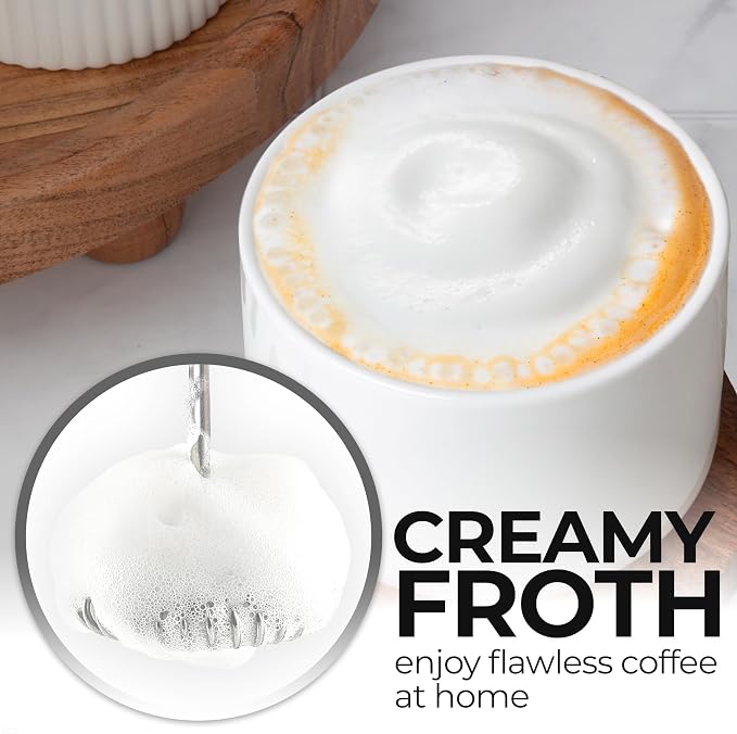 Zulay Kitchen Rechargeable Milk Frother Handheld - Frother Wand, Drink Mixer, Electric Whisk Frother, for Cappuccinos, Matcha & Protein Powder - Dynamic 3 Whisk, 3 Speed 500mAh Red Black