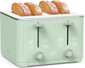 Martha Stewart 4-Slice Toaster, 3 Presets & 10 Shade Settings, Honeydew | Gluten-Free, Bagels, Extra-Wide Self Centering Slots, Waffles & Artisan Bread, Shade Memory, Cord Wrap & Removable Crumb Tray